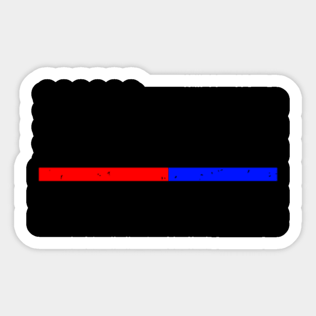 Thin Red Blue Line Firefighter Police Flag Sticker by SperkerFulis